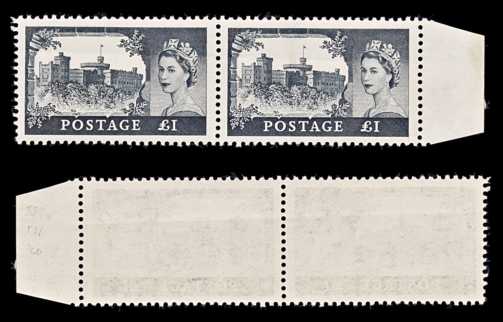 8201: GB SG539 1£ Black 1955 Sc#312 Mi281 Mint MNH C£280