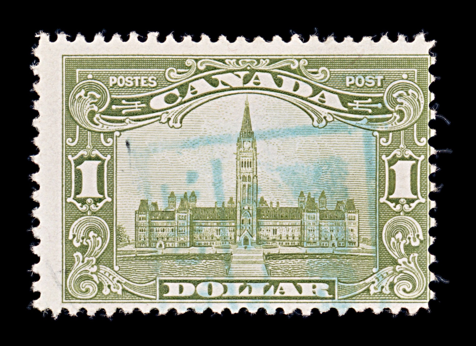 8212: Canada SG285 1$ Olive green 1929 Sc#159 Mi138 Used C£85
