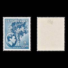 8217: Seychelles SG138ab 9c Grey blue 1942 Sc#131b Mint MLH C£25, view 1