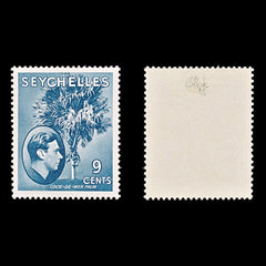 8217: Seychelles SG138ab 9c Grey blue 1942 Sc#131b Mint MLH C£25, view 2