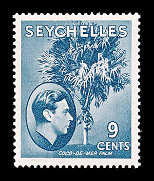 8217: Seychelles SG138ab 9c Grey blue 1942 Sc#131b Mint MLH C£25