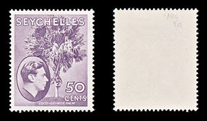8219: Seychelles SG144 50c Deep red violet 1938 Sc#141a Mint MVLH C£20
