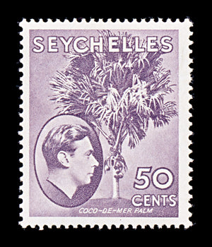 8219: Seychelles SG144 50c Deep red violet 1938 Sc#141a Mint MVLH C£20