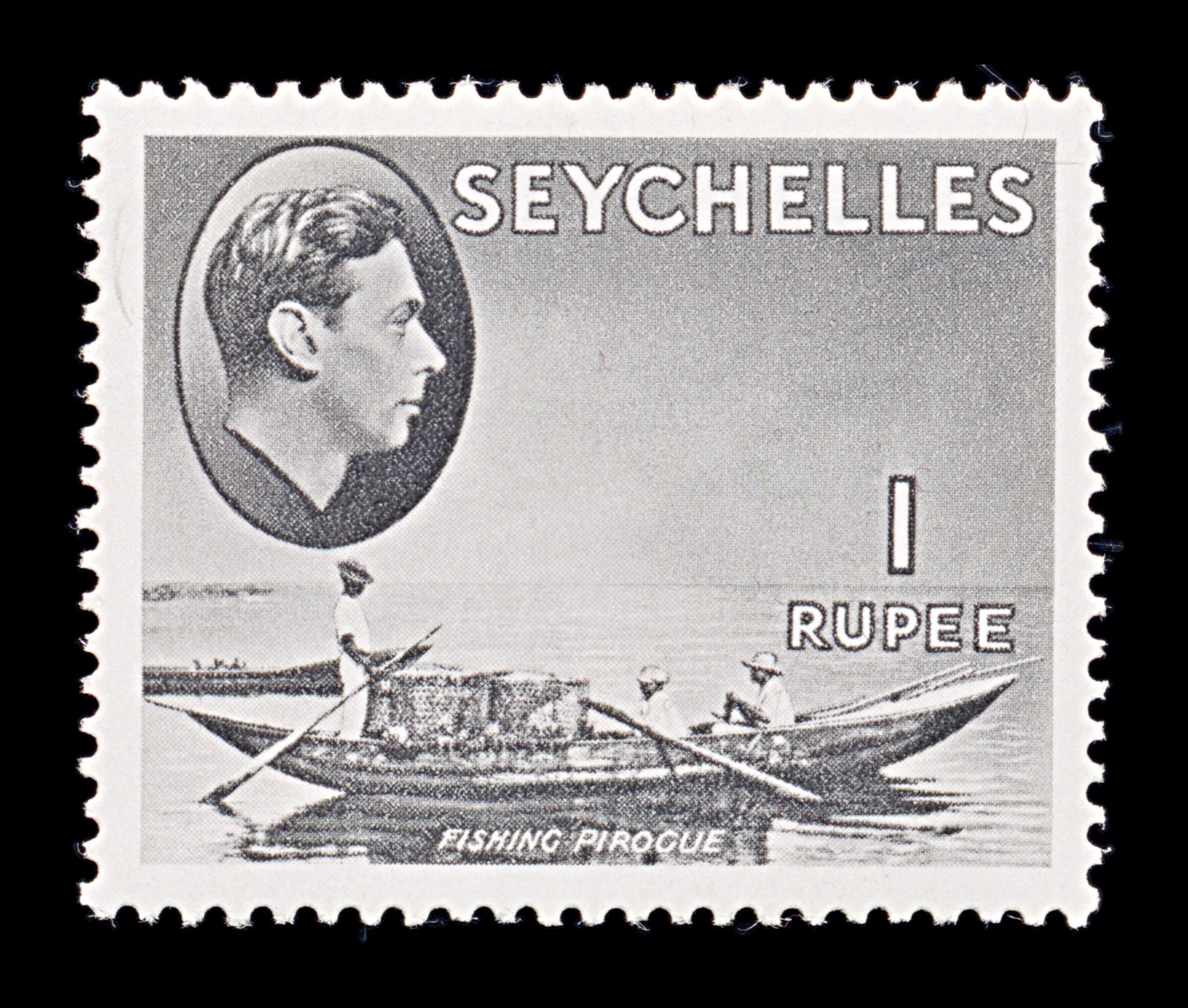 8220: Seychelles SG146a 1R Slate 1941 Sc#145a Mint MLH C£75