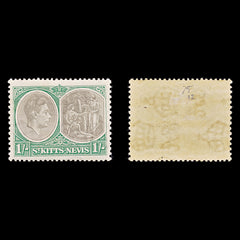 8221: St Kitts Nevis SG75 1s Green & Black 1938 Sc#86a Mi79C Mint MLH C£12, view 1