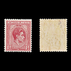 8224: St Kitts Nevis SG69 1d Scarlet 1938 Mi73Ac Mint MLH C£12, view 2
