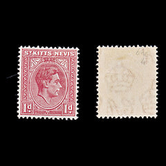 8224: St Kitts Nevis SG69 1d Scarlet 1938 Mi73Ac Mint MLH C£12, view 3
