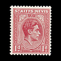 8224: St Kitts Nevis SG69 1d Scarlet 1938 Mi73Ac Mint MLH C£12, view 4