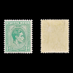 8225: St Kitts Nevis SG68 ½d Green 1938 Sc#79 Mi72Aa Mint MH C£5, view 1