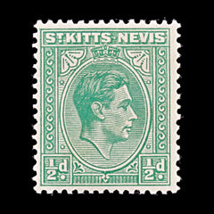 8225: St Kitts Nevis SG68 ½d Green 1938 Sc#79 Mi72Aa Mint MH C£5, view 3