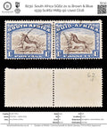 8230: South Africa SG62 2x 1s Brown & Blue 1939 Sc#62 Mi89-90 Used C£18