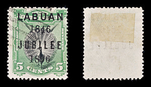 8233: Labuan SG86c 5c Green & Black 1896 Sc#69c Used C£95