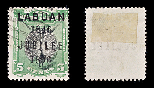 8233: Labuan SG86c 5c Green & Black 1896 Sc#69c Used C£95