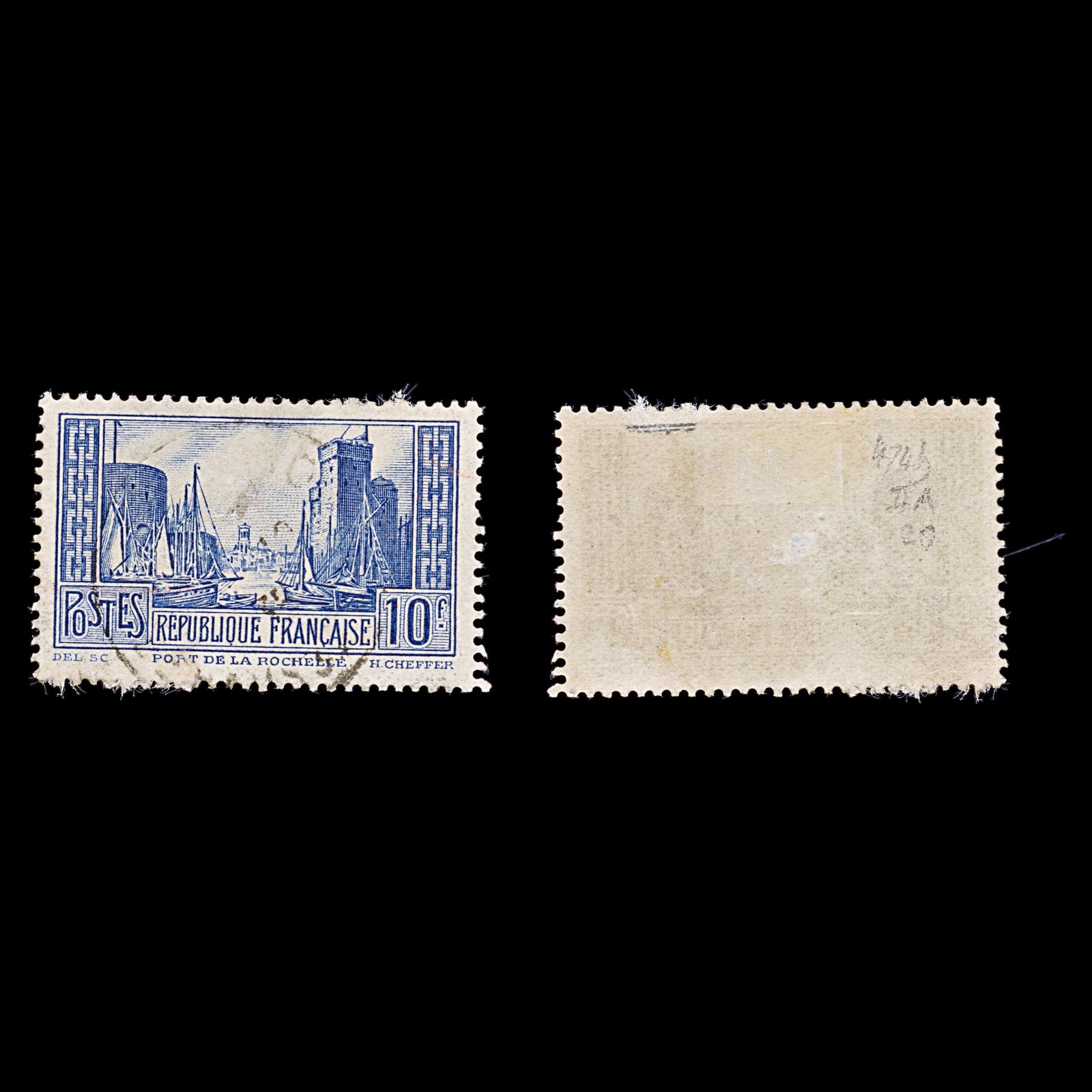 8235: France SG474b 10F Blue 1931 Sc#252 Mi241IIIa Used C£20