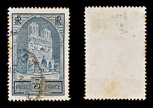 8236: France SG472b 3F Blue grey 1931 Sc#248 Mi256III Used C£30