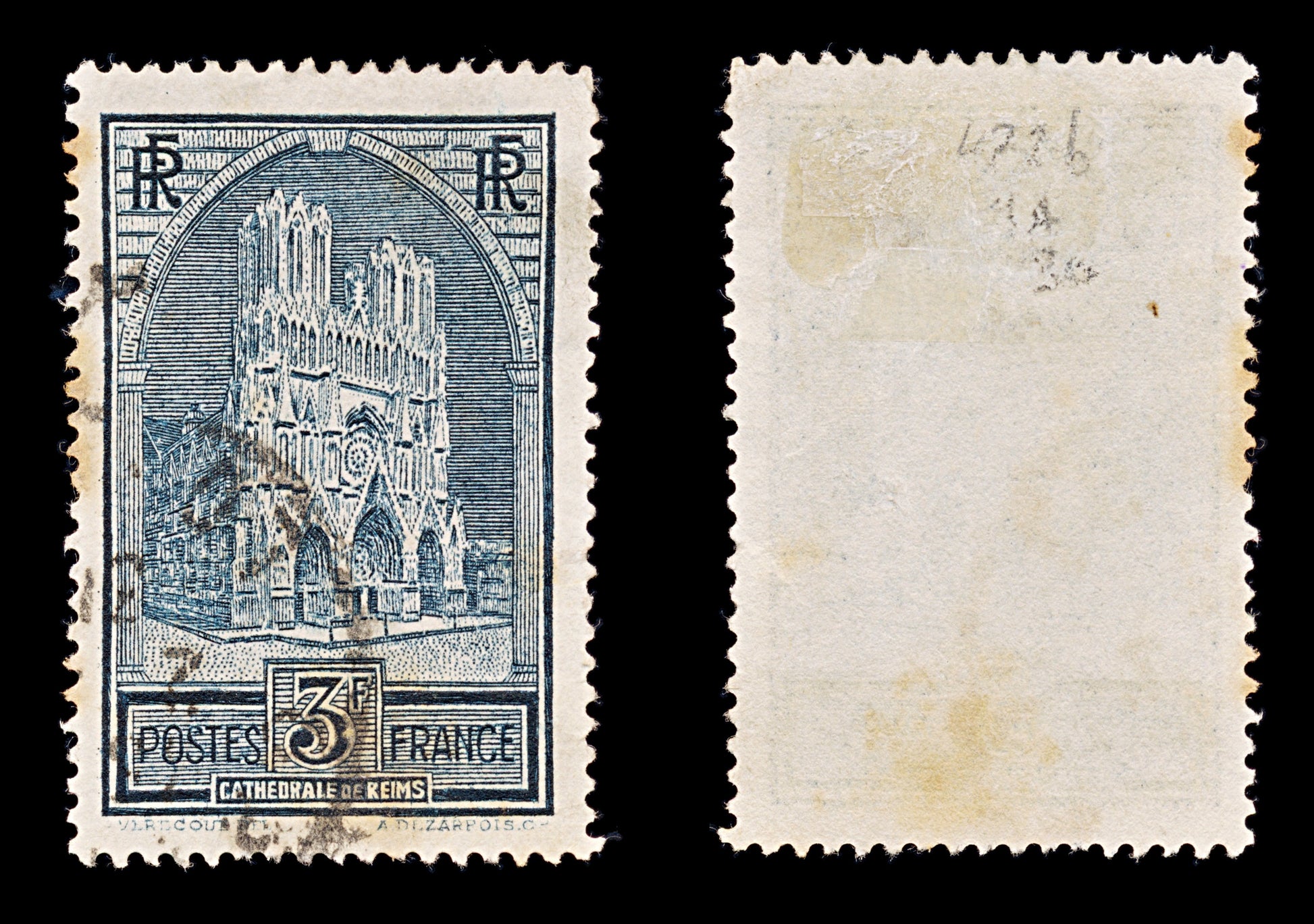 8236: France SG472b 3F Blue grey 1931 Sc#248 Mi256III Used C£30