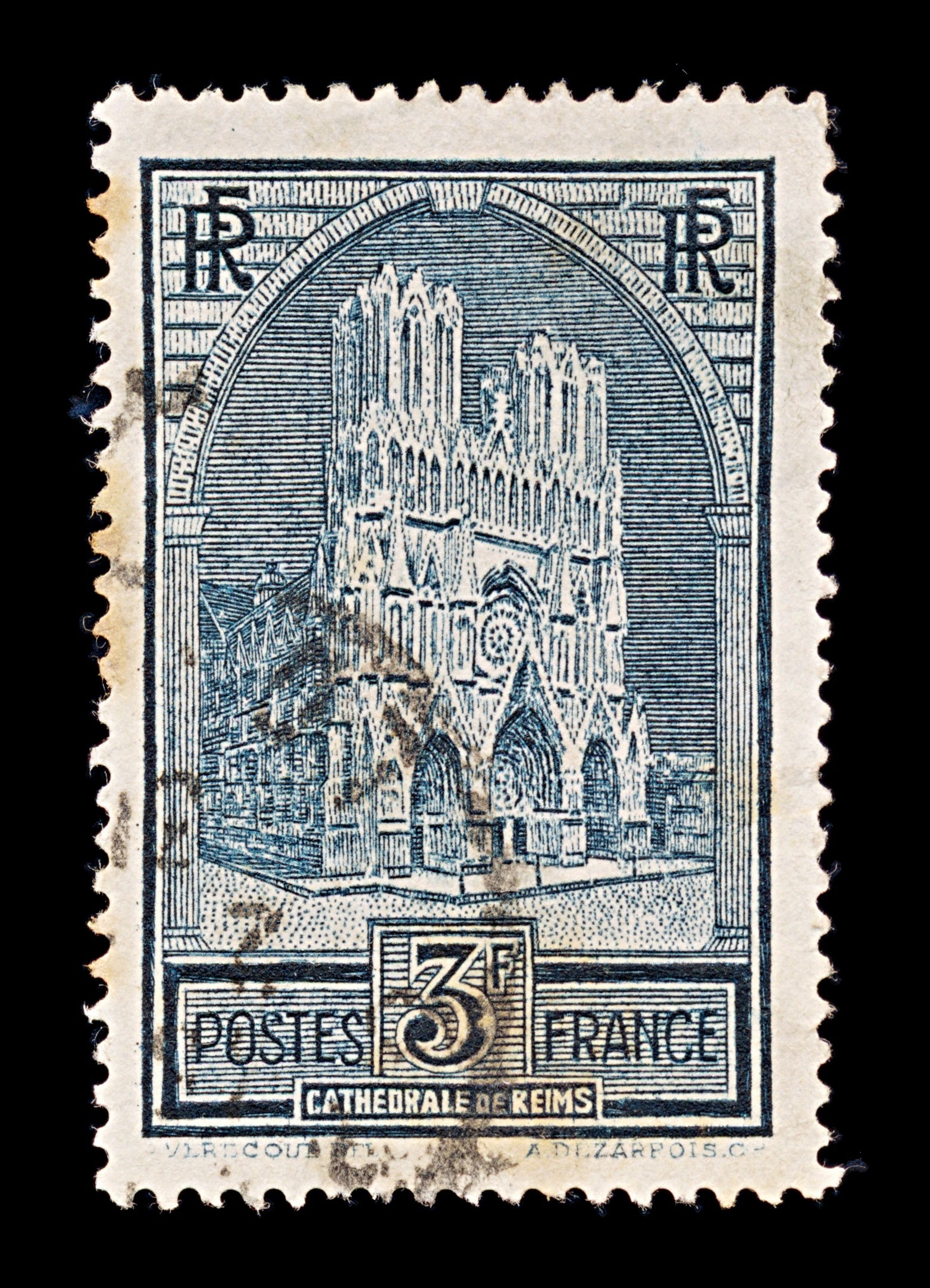 8236: France SG472b 3F Blue grey 1931 Sc#248 Mi256III Used C£30