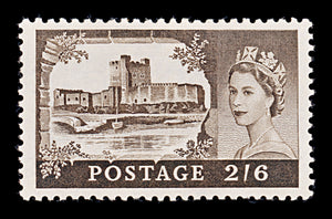 8238: GB SG595 2'6s Black brown 1959 Sc#371 Mi335I Mint MLH C£10