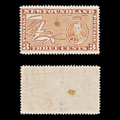8251: Newfoundland SG258 3c Orange brown 1937 Sc#234 Mi222IA Mint MNH C£38, view 1