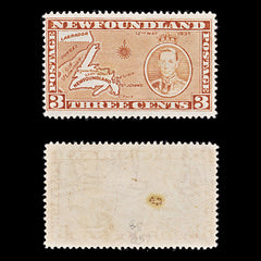 8251: Newfoundland SG258 3c Orange brown 1937 Sc#234 Mi222IA Mint MNH C£38, view 2