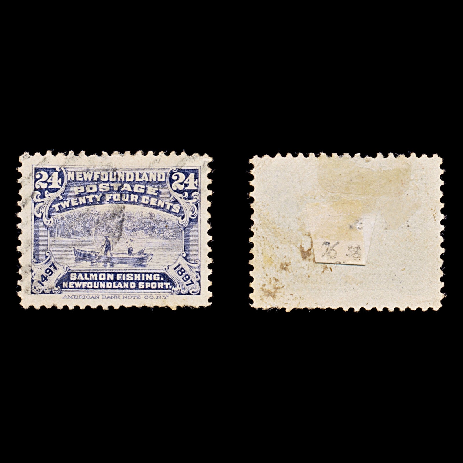 8256: Newfoundland SG76 24c Grey violet 1897 Sc#71 Mi54 Used C£38