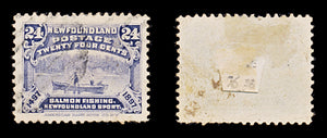 8256: Newfoundland SG76 24c Grey violet 1897 Sc#71 Mi54 Used C£38