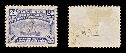 8256: Newfoundland SG76 24c Grey violet 1897 Sc#71 Mi54 Used C£38