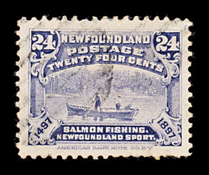 8256: Newfoundland SG76 24c Grey violet 1897 Sc#71 Mi54 Used C£38