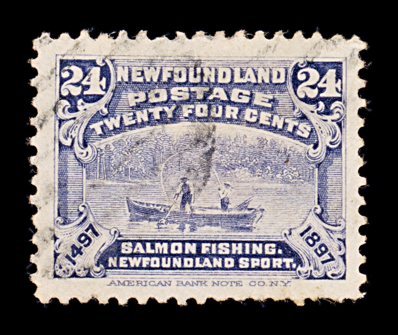 8256: Newfoundland SG76 24c Grey violet 1897 Sc#71 Mi54 Used C£38