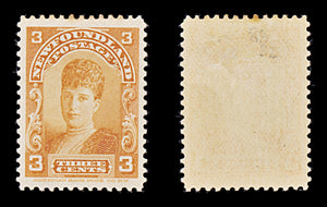 8259: Newfoundland SG88 3c Orange 1898 Sc#83 Mi64a Mint MLH C£32