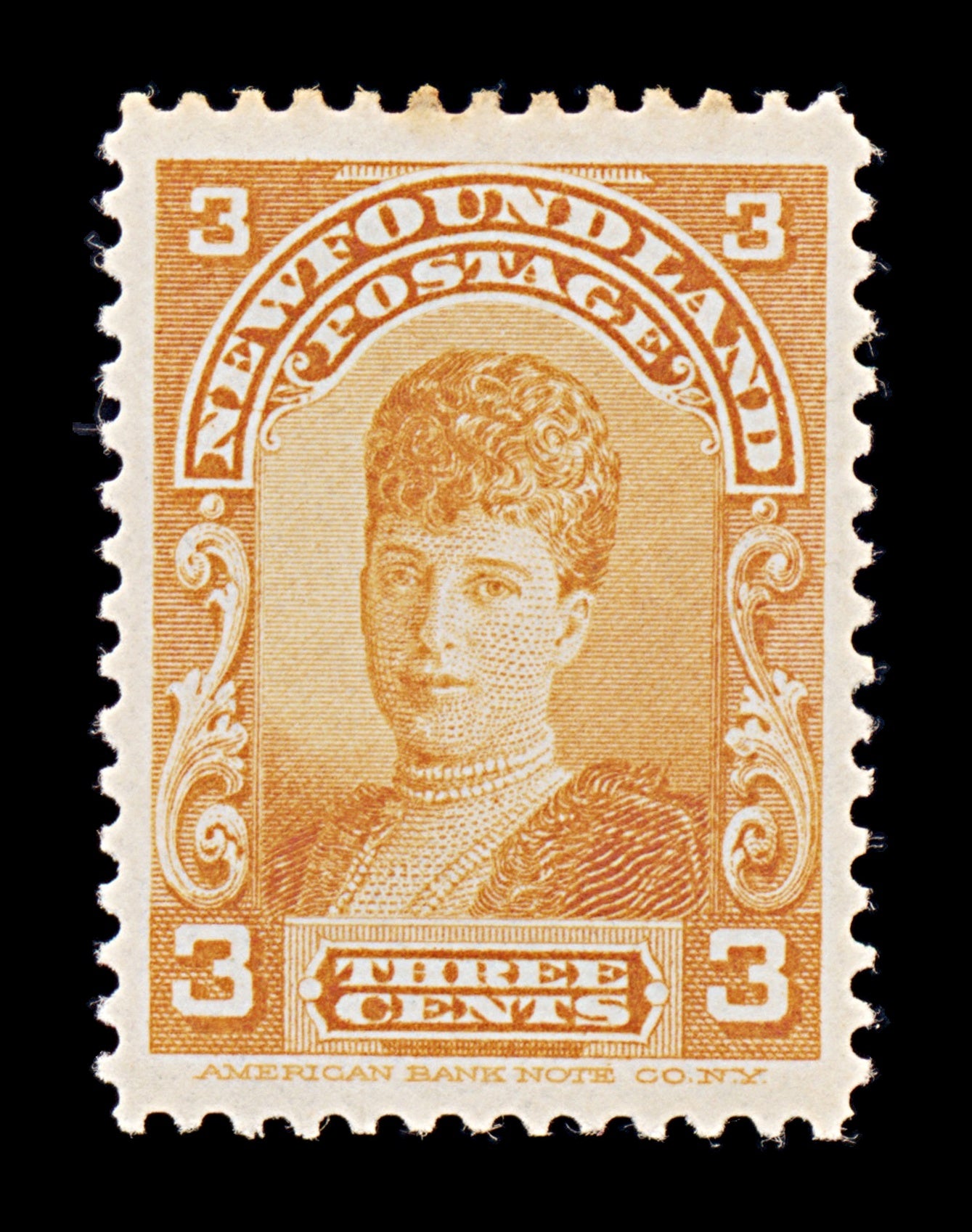 8259: Newfoundland SG88 3c Orange 1898 Sc#83 Mi64a Mint MLH C£32