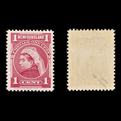 8260: Newfoundland SG84 1c Carmine rose 1897 Sc#79 Mi59 Mint MVLH C£9, view 2