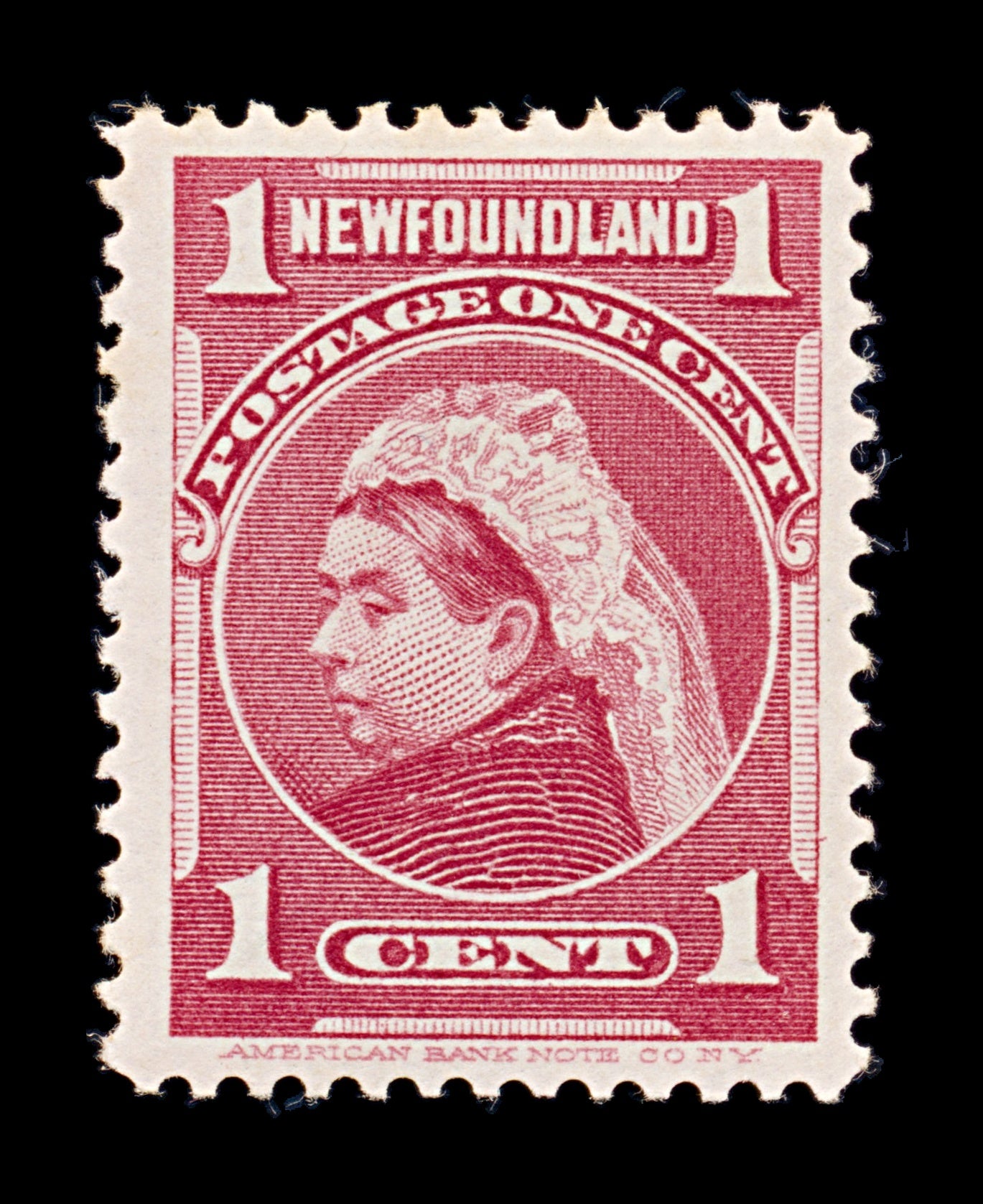 8260: Newfoundland SG84 1c Carmine rose 1897 Sc#79 Mi59 Mint MVLH C£9