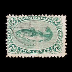 8262: Newfoundland SG31 2c Bluish green 1870 Sc#24 Mi16y Used C£50, view 3