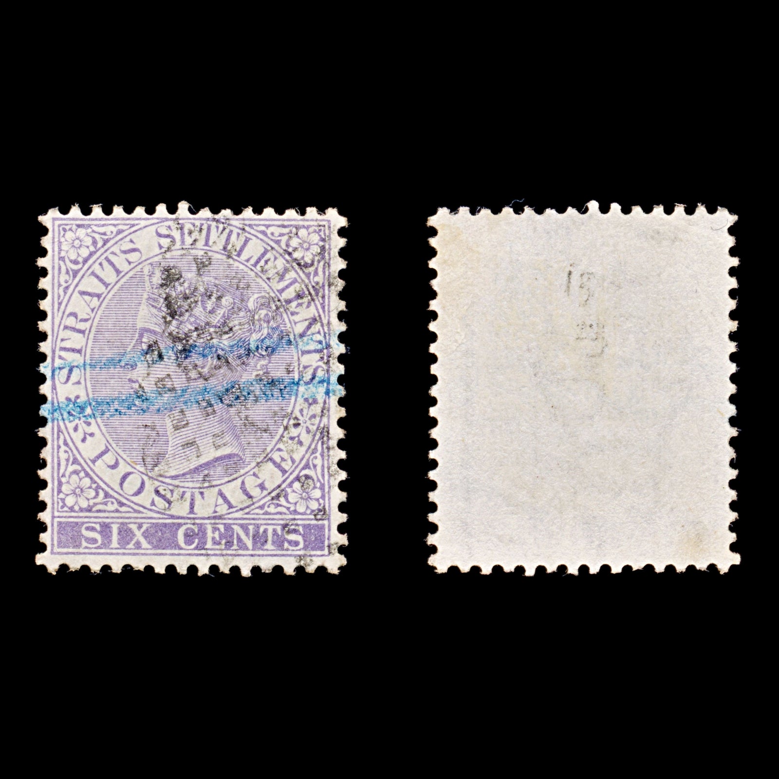 8274: Straits Settlements SG13a 6c Lilac 1868 Sc#12a Mi12b Used C£23
