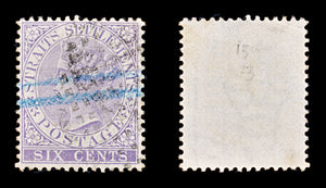 8274: Straits Settlements SG13a 6c Lilac 1868 Sc#12a Mi12b Used C£23