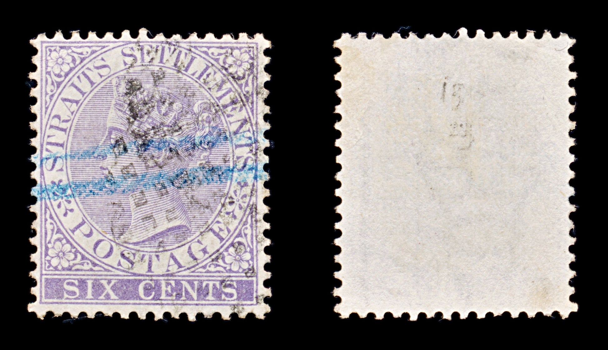 8274: Straits Settlements SG13a 6c Lilac 1868 Sc#12a Mi12b Used C£23