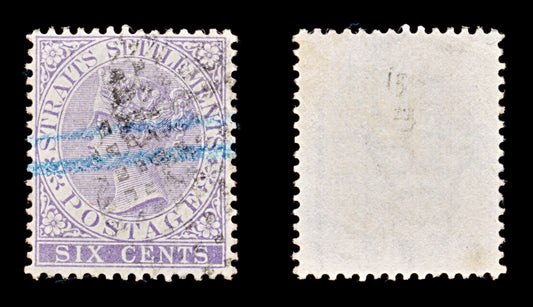 8274: Straits Settlements SG13a 6c Lilac 1868 Sc#12a Mi12b Used C£23