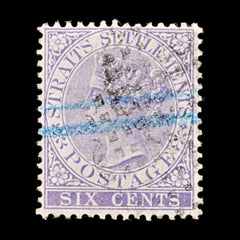 8274: Straits Settlements SG13a 6c Lilac 1868 Sc#12a Mi12b Used C£23, view 3