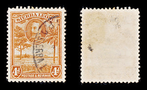 8278: Sierra Leone SG160 4d Orange 1932 Sc#145 Mi123 Used C£16