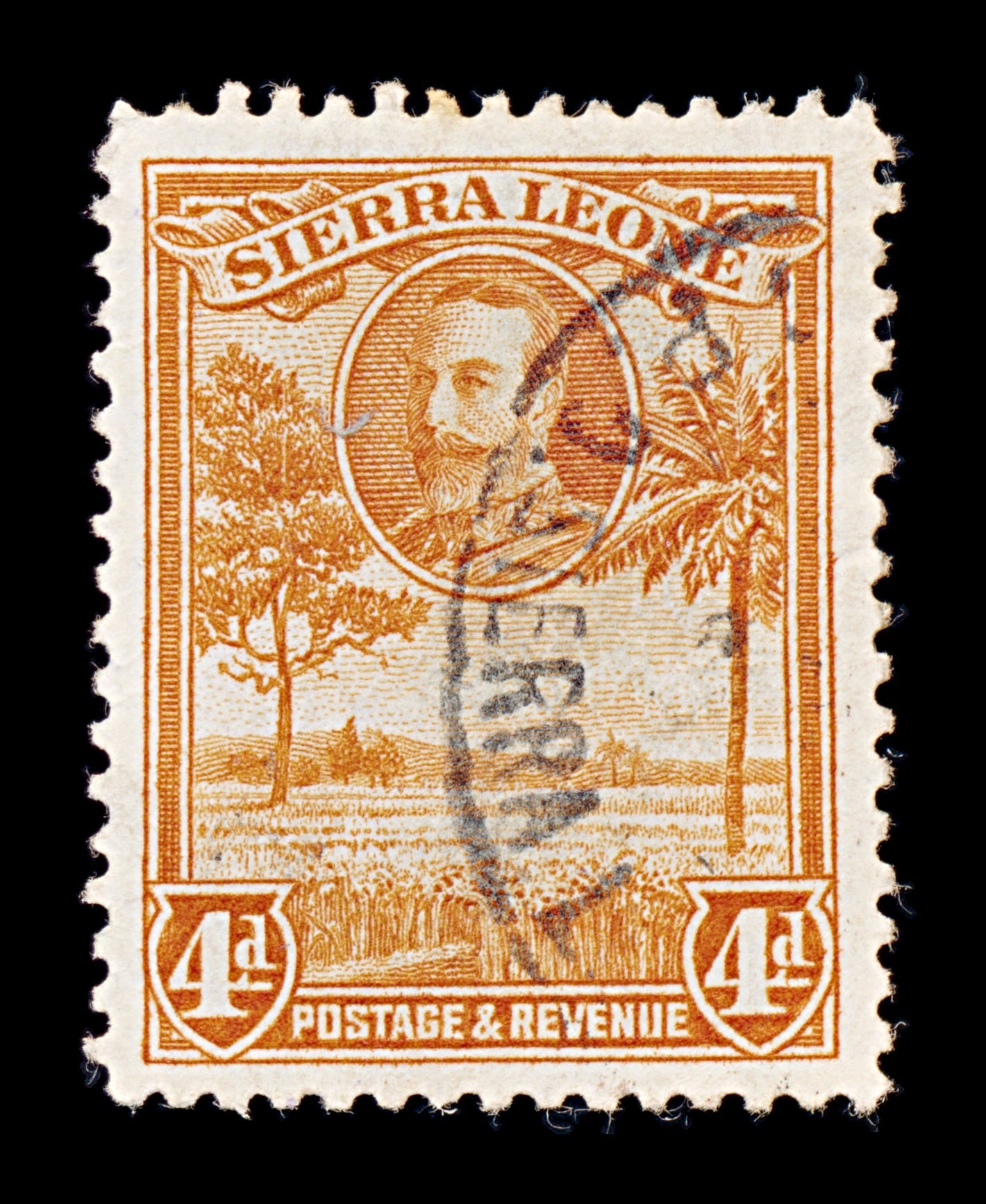 8278: Sierra Leone SG160 4d Orange 1932 Sc#145 Mi123 Used C£16