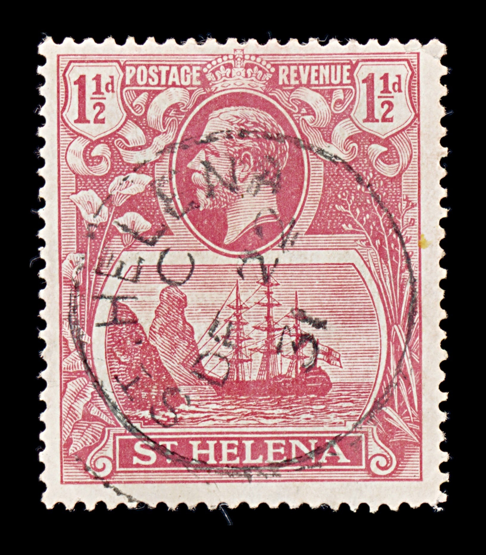 8282: Saint Helena SG99 1½d Pink red 1923 Sc#81 Mi66a Used C£13