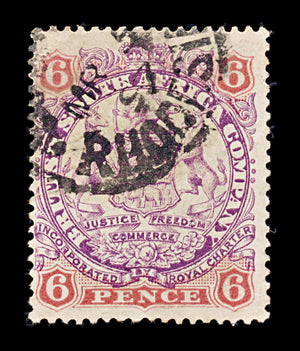 8284: South Africa Company SG33 6d Pink & Mauve 1896 Sc#31 Mi30I Used C£29