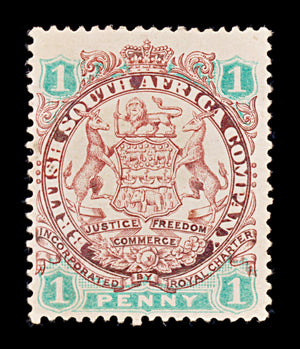 8285: South Africa Company SG29 1d Emerald & Scarlet 1896 Sc#27 Mi26I Mint MNG C£45