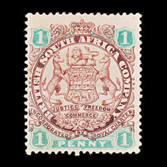 8285: South Africa Company SG29 1d Emerald & Scarlet 1896 Sc#27 Mi26I Mint MNG C£45, view 3