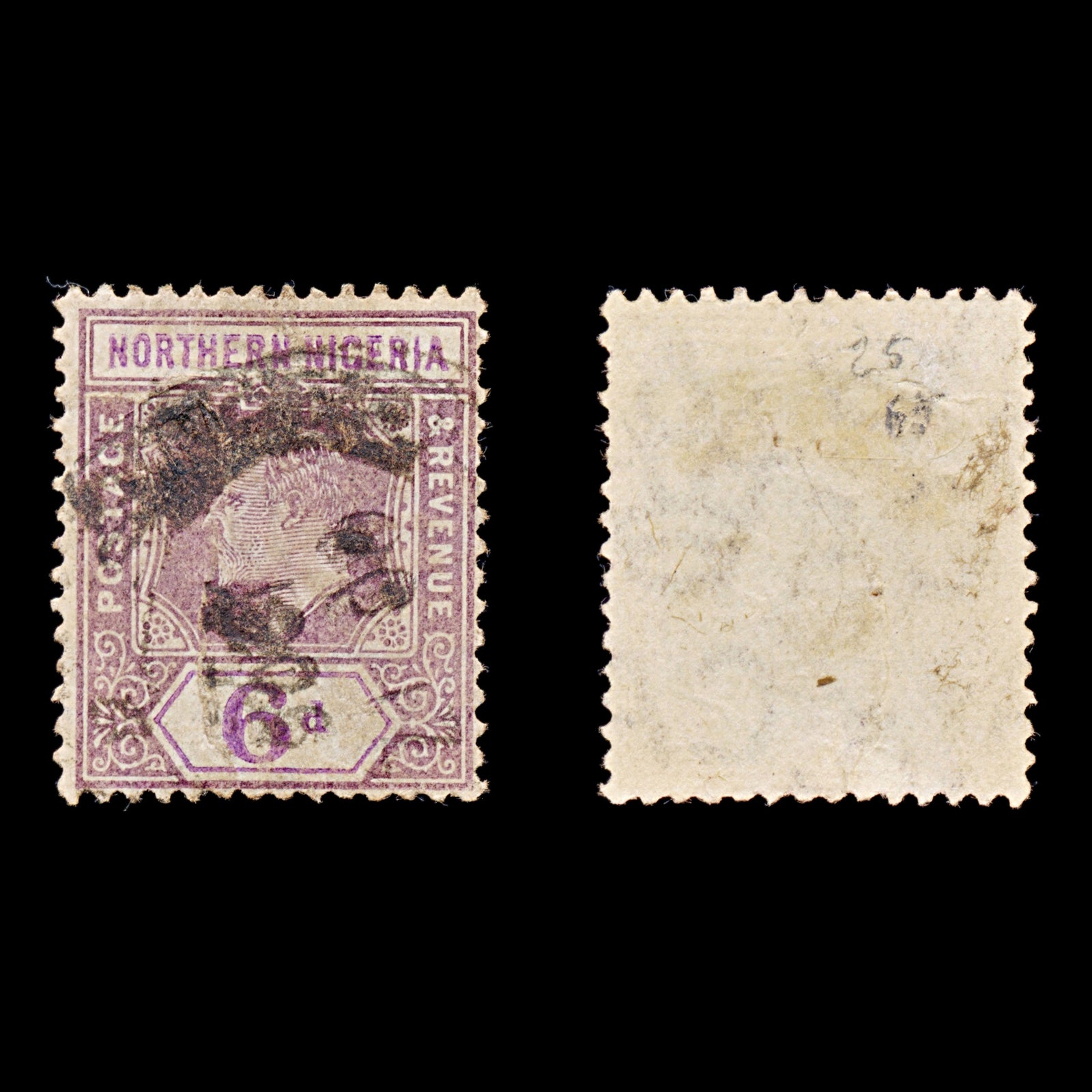 8289: Northern Nigeria SG25 6d Violet & Dull purple 1905 Sc#24 Used C£65