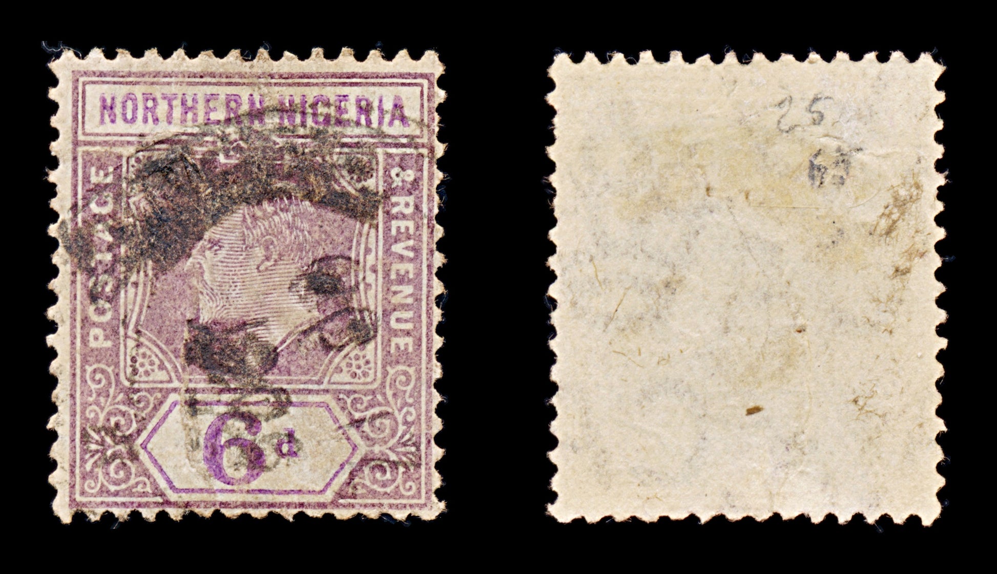8289: Northern Nigeria SG25 6d Violet & Dull purple 1905 Sc#24 Used C£65