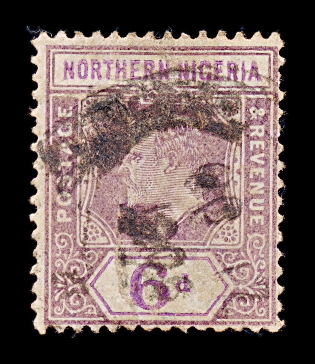 8289: Northern Nigeria SG25 6d Violet & Dull purple 1905 Sc#24 Used C£65