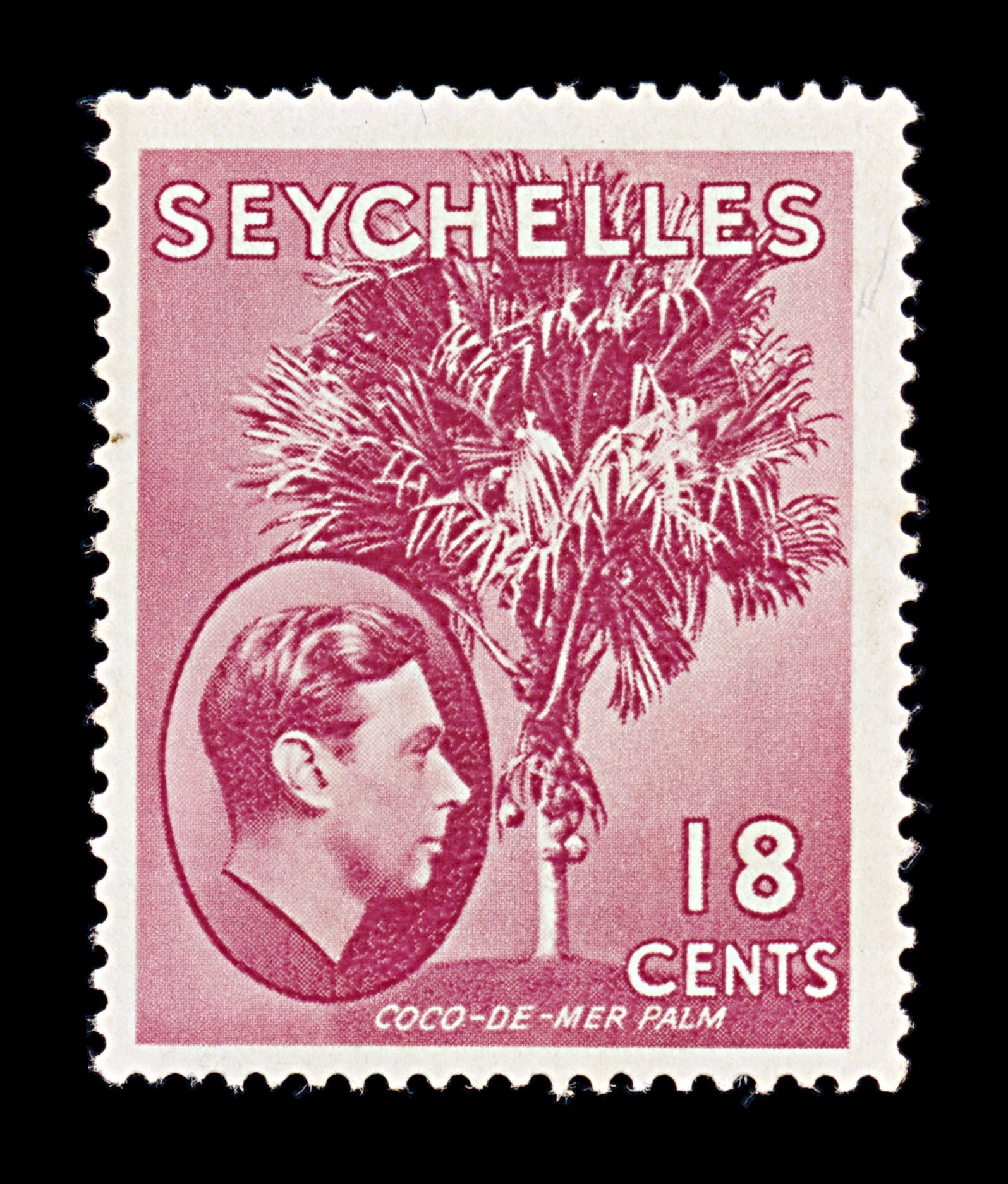 8296: Seychelles SG139c 18c Carmine lake 1941 Mint MNH C£14