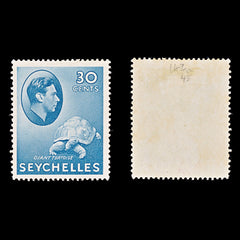 8297: Seychelles SG142a 30c Blue 1941 Sc#139a Mint MLH C£45, view 1